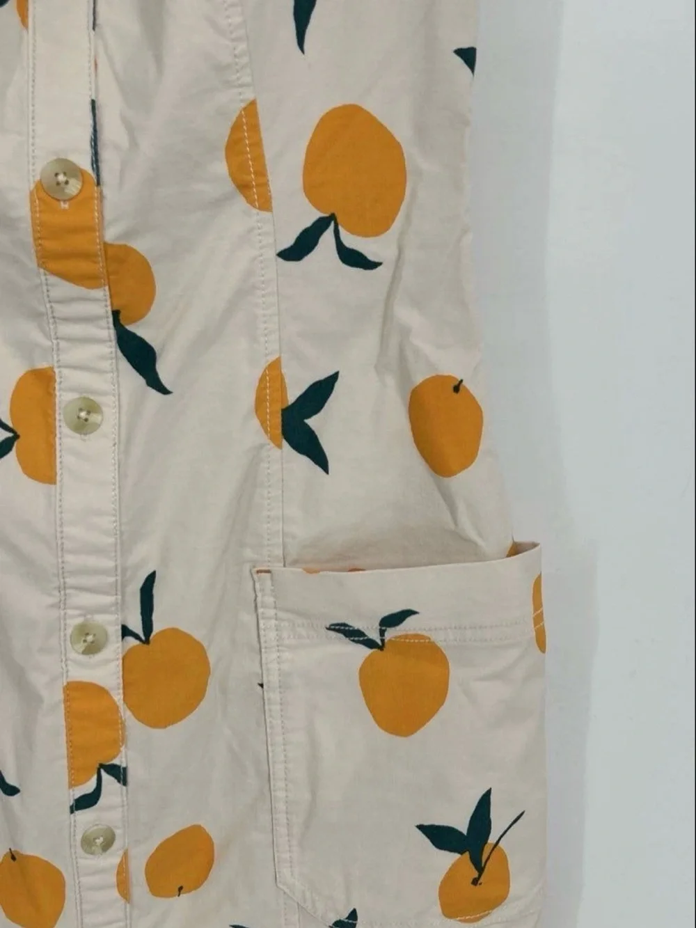 Anthropology Sleeveless white Midi Dress with Orange Motif - Picture 5 of 8